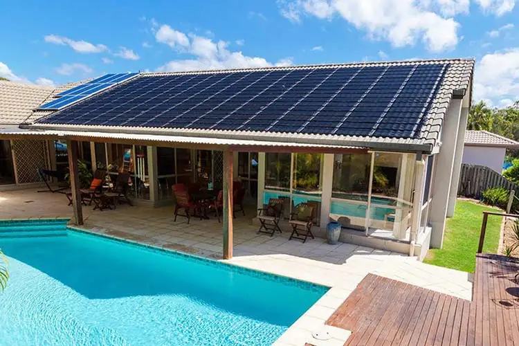Detailed view of our solar pool heating system installation Solar pool heating system diagram